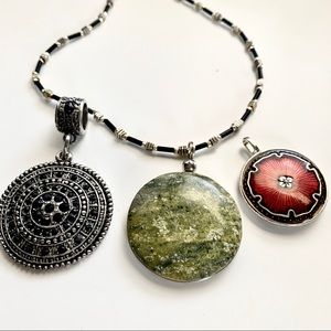 3 pendants and one necklace